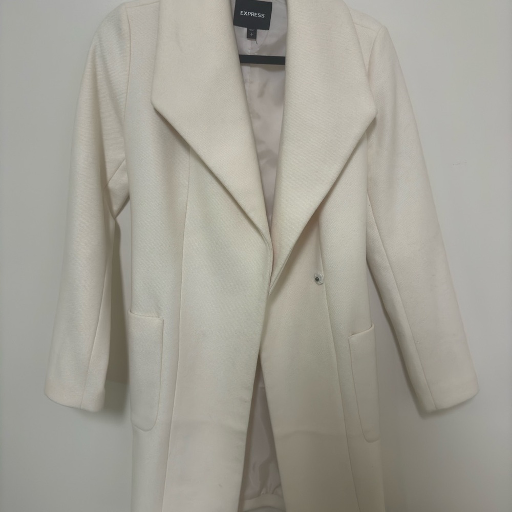 Express Women's Elegant Cream Trench Coat
